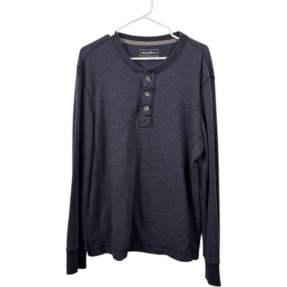 Eddie Bauer Outdoor Size Small Thick Thermal Henley long Sleeve 1/4 Button